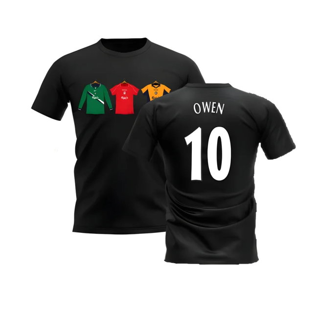 Liverpool 2000-2001 Retro Shirt T-shirt (Black) (Owen 10)-SoccerKits Hub | Buy Soccer Jerseys Online